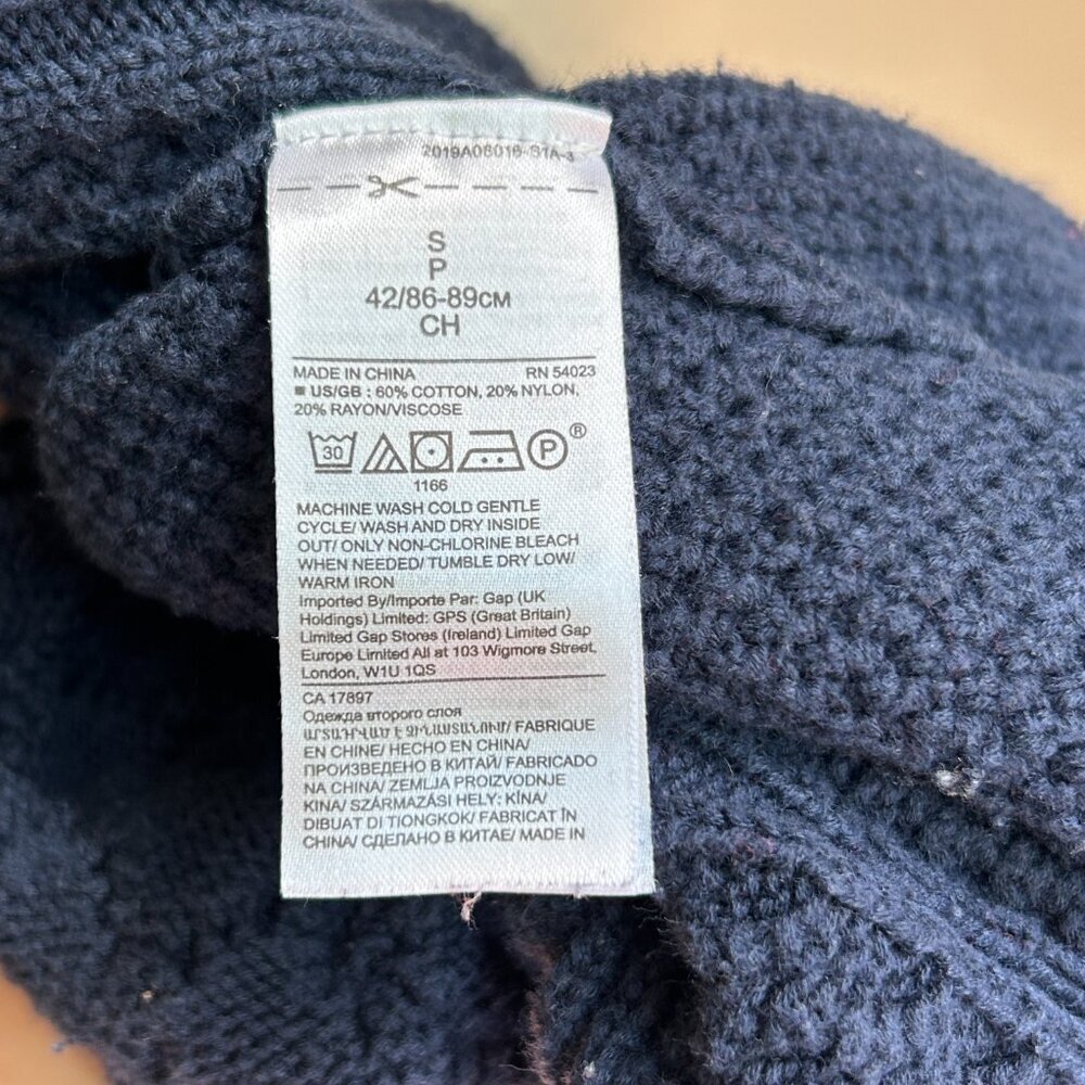 Banana Republic Navy Blue Cable Knit Women's Turtleneck Sweater - Small - Picture 7 of 7